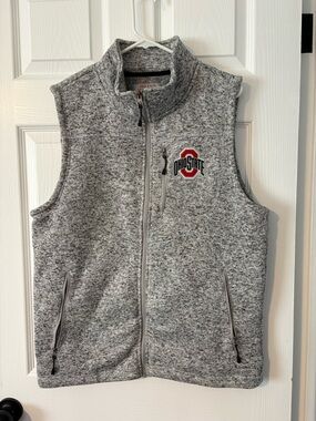 Ohio State Women's Gray Heather Full-Zip Fleece Vest